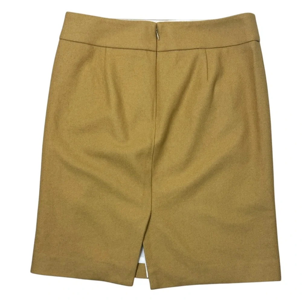 J.Crew No. 2 Wool Blend Pencil Skirt Mustard Yellow Lined Sz 6 Classic Workwear